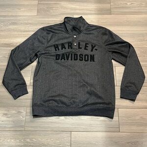 Harley-Davidson Men’s Large Racer Front With Snaps - Black Beauty Mock Neck